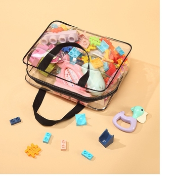 Εργοστασιακή άμεση καλοκαιρινή διαφανής τσάντα καλλυντικών με κουμπιά, διαφανής τσάντα αποθήκευσης παιχνιδιών για παιδιά από PVC, τσάντα αποθήκευσης ταξιδιού