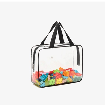 Εργοστασιακή άμεση καλοκαιρινή διαφανής τσάντα καλλυντικών με κουμπιά, διαφανής τσάντα αποθήκευσης παιχνιδιών για παιδιά από PVC, τσάντα αποθήκευσης ταξιδιού