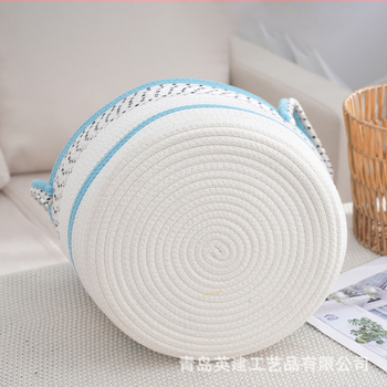 Μοντέρνο φορητό τρίχρωμο απλό καλάθι αποθήκευσης, σκανδιναβικό στυλ, σαλόνι σπιτιού, σνακ, καλάθι αποθήκευσης για πλέξιμο από βαμβάκι