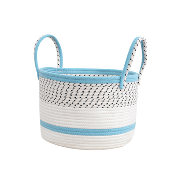 Μοντέρνο φορητό τρίχρωμο απλό καλάθι αποθήκευσης, σκανδιναβικό στυλ, σαλόνι σπιτιού, σνακ, καλάθι αποθήκευσης για πλέξιμο από βαμβάκι