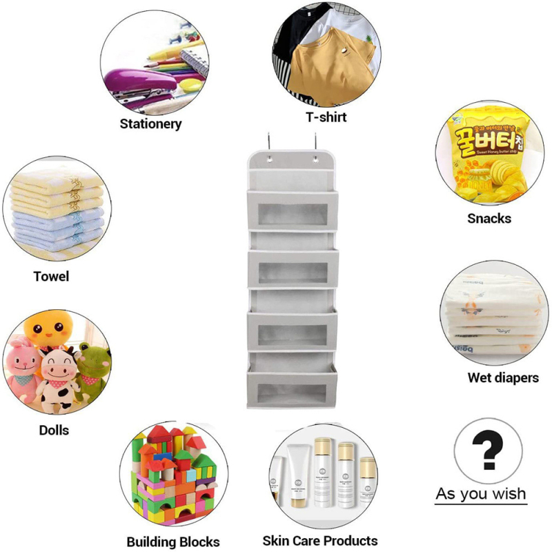 „Amazon“ naujasis prie durų tvirtinamas pakabinamas krepšys, daugiasluoksnis audinio pakabinamas krepšys, prie sienos tvirtinamas užkandžių drabužių daugiafunkcis laikymo krepšys