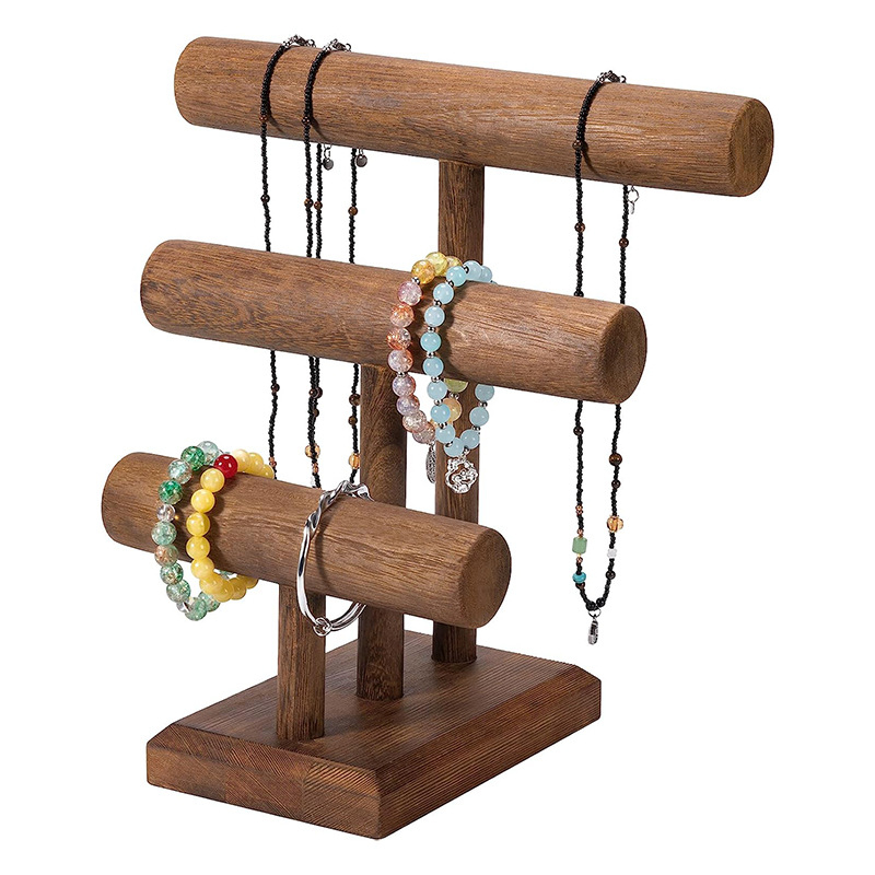 2023 Amazon Hot Selling Retro 3t Drevený náramok Wenwan Náramok Hodinky Zobrazenie Police Úložný priestor Úložný priestor Prispôsobenie