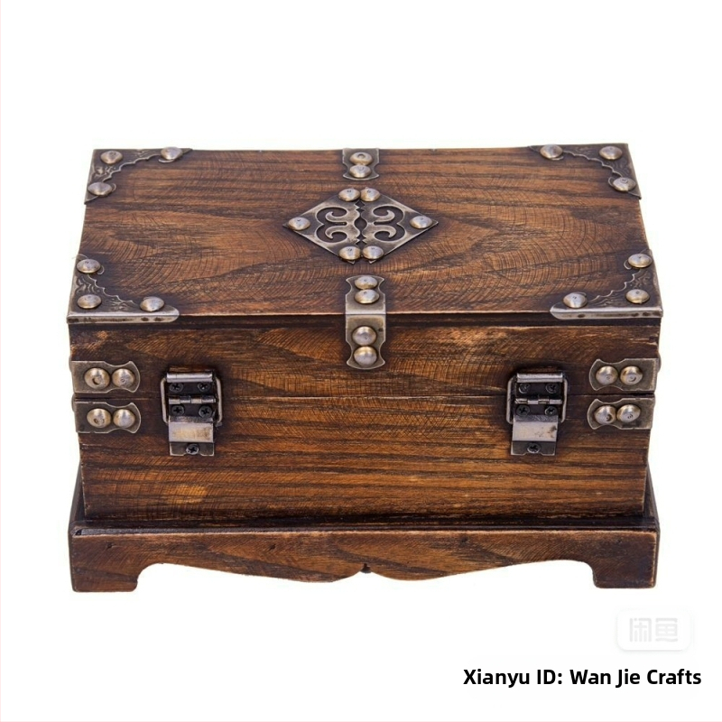 Vintāžas koka uzglabāšanas kaste ar slēdzeni Koka kaste Antīka dārgumu glabāšana Maza koka kaste Bēgšanas kamera Dārgumu rekvizītu kaste