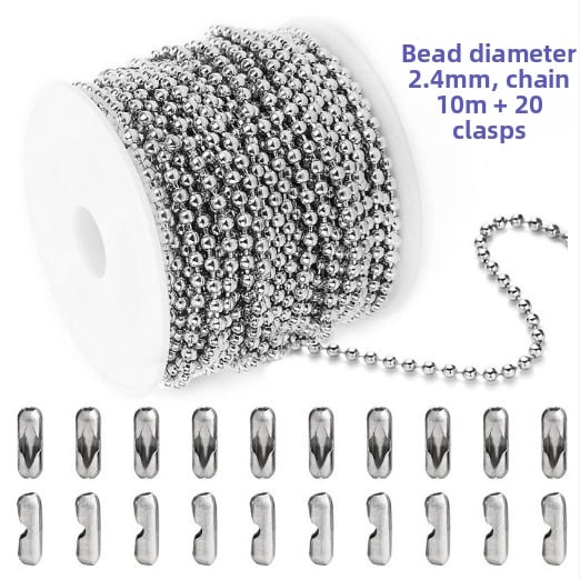 Lanț Pozai 304 din oțel inoxidabil cu mărgele, colier cu mărgele, lanț cu mărgele metalice DIY, subetichetă, șnur publicitar