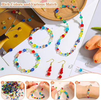 Διασυνοριακές χρωματιστές γυάλινες χάντρες, χαλαρές χάντρες 468 μεικτών 1401 τεμαχίων κρυστάλλινες χάντρες κοσμημάτων, στρογγυλές κρυστάλλινες χάντρες