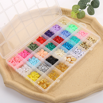 28 Σετ αξεσουάρ κοσμημάτων DIY από μαλακή κεραμική πλέγματος, κουτί Amazon Explosions, μαλακές χάντρες κεραμικής, μποέμ κολιέ με χάντρες