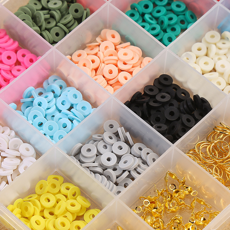 28 mriežkových mäkkých keramikových šperkov, sada doplnkov pre domácich majstrov, krabica Amazon Explosions, mäkké keramiky, korálky, bohémsky náhrdelník s korálkami