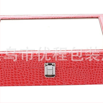 Koht hulgimüük Rose Red 8 ruudustikuga prillide vitriinkarp puidust päikeseprillide karbis PU prillide hoiukarp