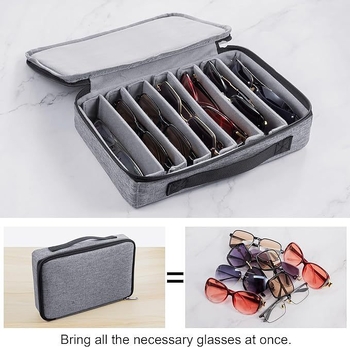 Διασυνοριακό κουτί αποθήκευσης γυαλιών ηλίου Amazon Travel, φορητό κουτί αποθήκευσης γυαλιών για άνδρες και γυναίκες με ρυθμιζόμενη υποδοχή κάρτας