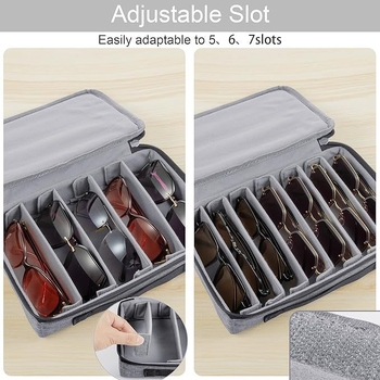 Διασυνοριακό κουτί αποθήκευσης γυαλιών ηλίου Amazon Travel, φορητό κουτί αποθήκευσης γυαλιών για άνδρες και γυναίκες με ρυθμιζόμενη υποδοχή κάρτας