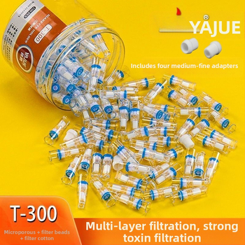 Yajue cigarešu turētājs T-300 vienreizlietojamais trīskāršais filtra cigarešu turētājs komplektā ar vidēja un smalka filtra pārveidotāju dūmu attīrīšanai un vīriešu veselības filtru.