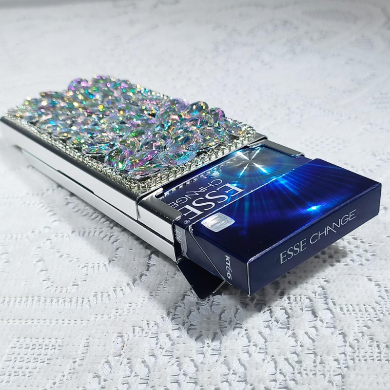 Tanka kutijica za cigarete s poklopcem i dijamantima za žene, prekrasna kutijica za cigarete