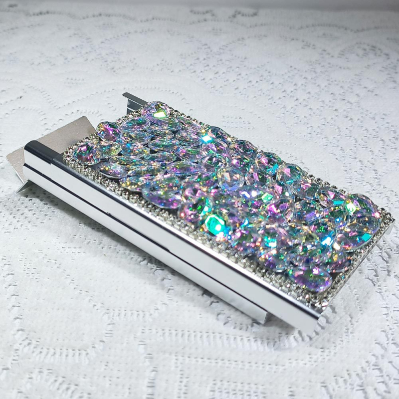 Tanka kutijica za cigarete s poklopcem i dijamantima za žene, prekrasna kutijica za cigarete