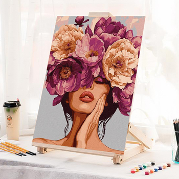 Väliskaubanduse piiriülene lilleline digitaalne õlimaal isetehtud käsitsi täidetud täiustatud dekoratiivmaalide tootjate hulgimüük ilma sisemise raamita