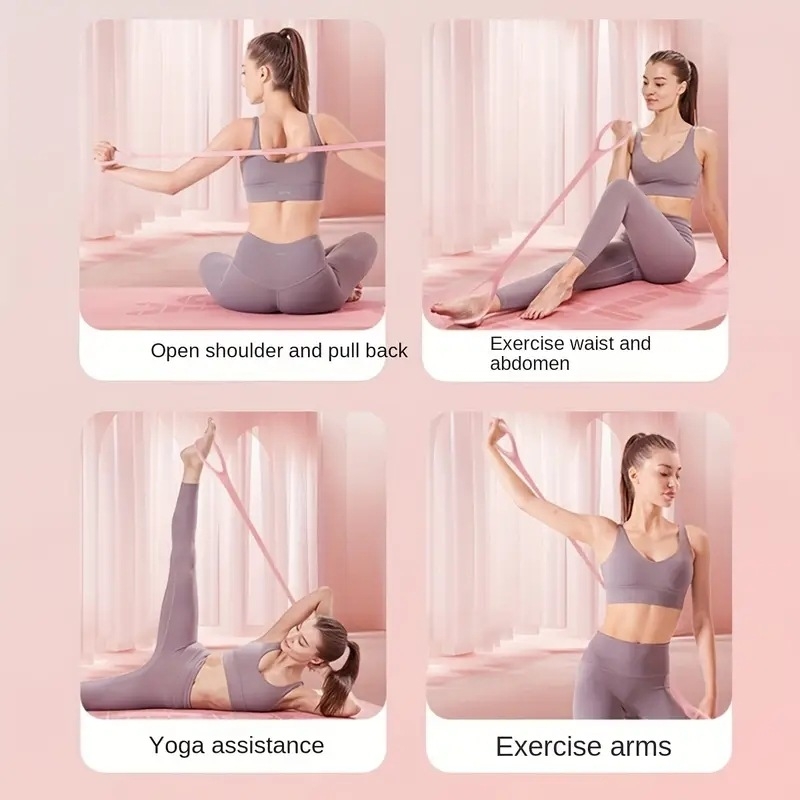8 dalių Pilateso žiedinis kostiumas namams, jogos fitneso įranga, jogos žiedinė pasipriešinimo juosta