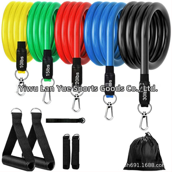 11-osaline pingutusnööri komplekt 11-osaline pingutustorude komplekt TPE vastupidavusvööde tootjate hulgimüügi soodushinnaga fitness-pingutusvööde komplekt