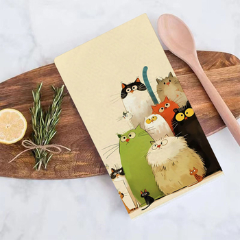 Tarpvalstybinis karšto pardavimo mikropluošto spausdintas virtuvinis rankšluostis, indų šluostė, šveitimo pagalvėlė, „Temu Shein“ tiesioginis pristatymas