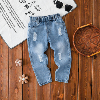 Lasteriided, Laste rebitud teksad, Kevad- ja sügismood, Lahtised püksid tüdrukutele ja poistele vanuses 2-7 aastat, Beebistiilis isapüksid