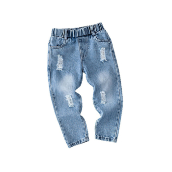 Lasteriided, Laste rebitud teksad, Kevad- ja sügismood, Lahtised püksid tüdrukutele ja poistele vanuses 2-7 aastat, Beebistiilis isapüksid