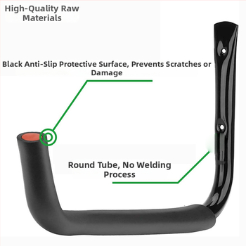 Βαρέως τύπου μεγάλο γάντζο τοίχου, κρεμάστρα πολλαπλών χρήσεων για γκαράζ, επιτοίχια σκάλα τύπου J, γάντζο ποδηλάτου για καγιάκ