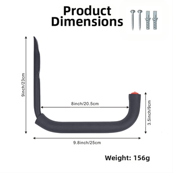 Βαρέως τύπου μεγάλο γάντζο τοίχου, κρεμάστρα πολλαπλών χρήσεων για γκαράζ, επιτοίχια σκάλα τύπου J, γάντζο ποδηλάτου για καγιάκ