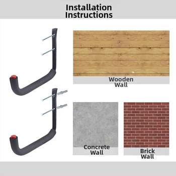 Βαρέως τύπου μεγάλο γάντζο τοίχου, κρεμάστρα πολλαπλών χρήσεων για γκαράζ, επιτοίχια σκάλα τύπου J, γάντζο ποδηλάτου για καγιάκ