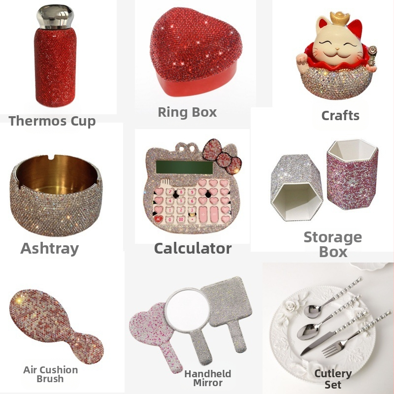 Луксозен комплект надуваеми запалки за цигари с инкрустирани диаманти, 20 броя, фини цигари, черна кожа, влагоустойчива, лека луксозна дамска модерна марка