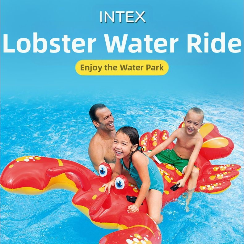 Originalus INTEX realistiškas pripučiamas gyvūnų kalnelis su rykliais ir vandens žaislas vaikams