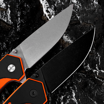 Προσαρμοσμένο πορτοκαλί και μαύρο μαχαίρι πτυσσόμενης λαβής G10 D2 από χάλυβα, λεπίδα, διαδικασία πλύσης πετρών, καθημερινό μαχαίρι φρούτων, εξωτερικό στυλ κάμπινγκ, φορητό πεδίο