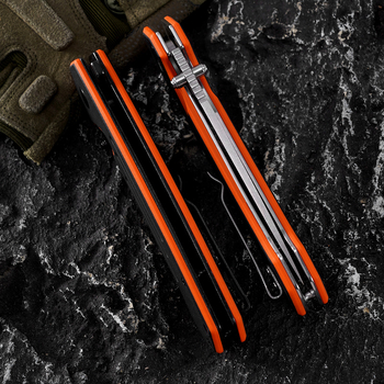 Προσαρμοσμένο πορτοκαλί και μαύρο μαχαίρι πτυσσόμενης λαβής G10 D2 από χάλυβα, λεπίδα, διαδικασία πλύσης πετρών, καθημερινό μαχαίρι φρούτων, εξωτερικό στυλ κάμπινγκ, φορητό πεδίο