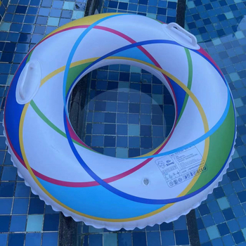 Laos hulgimüügis paksendatud värviline ujumisrõngas käepidemega täispuhutav ujuvrõngas täiskasvanutele ja lastele kaenlaaluste ujumisrõngas