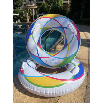 Laos hulgimüügis paksendatud värviline ujumisrõngas käepidemega täispuhutav ujuvrõngas täiskasvanutele ja lastele kaenlaaluste ujumisrõngas