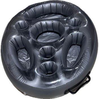 Πολυλειτουργική φουσκωτή θήκη ποτηριών για νερό πισίνας με υψηλές πωλήσεις, μπαρ πάγου, φουσκωτό σουβέρ, πλωτός δίσκος νερού και ποτών