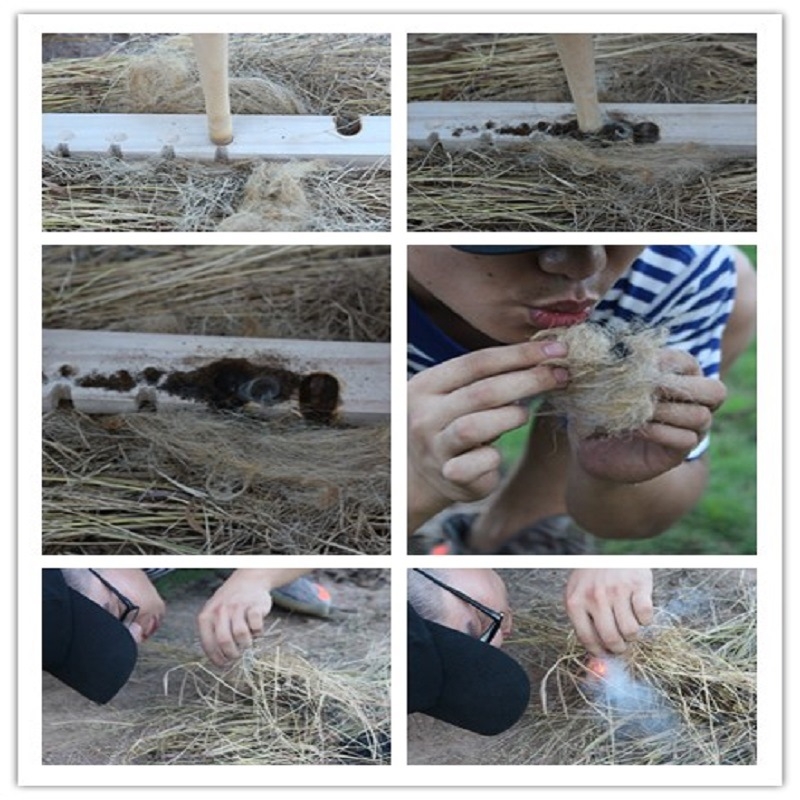 Пробийте дърво, за да направите огън, професионална версия на инструмент за оцеляване на място, пикник, къмпинг, огън, изгаряне на огън, реквизит за изграждане на екип.