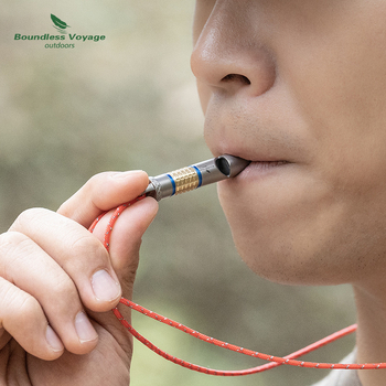 Σφυρίχτρα από καθαρό τιτάνιο, κρεμαστή ζώνη με σχοινί, σφυρίχτρα επιβίωσης σε περίπτωση σεισμού, σωτήρια για ζωές, εξωτερική, επείγουσα ανάγκη