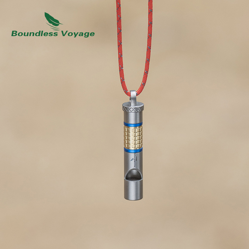 Tiszta titán síp öv függő kötél kulcstartó életmentő földrengés vészhelyzeti kültéri túlélési síp