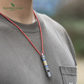 Σφυρίχτρα από καθαρό τιτάνιο, κρεμαστή ζώνη με σχοινί, σφυρίχτρα επιβίωσης σε περίπτωση σεισμού, σωτήρια για ζωές, εξωτερική, επείγουσα ανάγκη