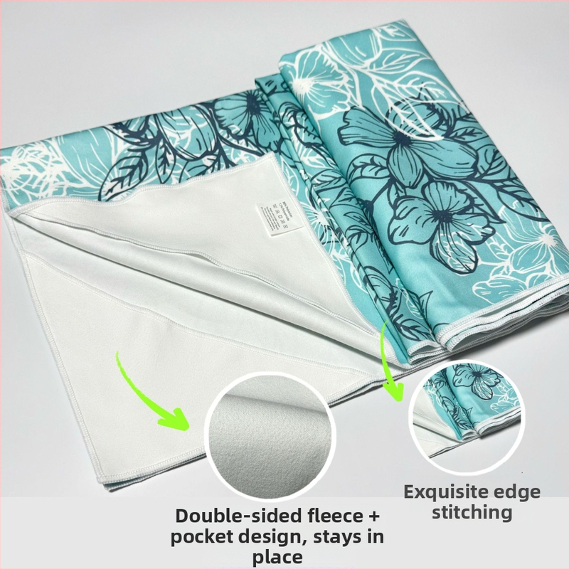 Кърпа за йога от микрофибър, абсорбираща мръсотия и пот, с щампа в ъглите, за спорт и фитнес, може да се пере в пералня, преносима, бързосъхнеща, хигиенична