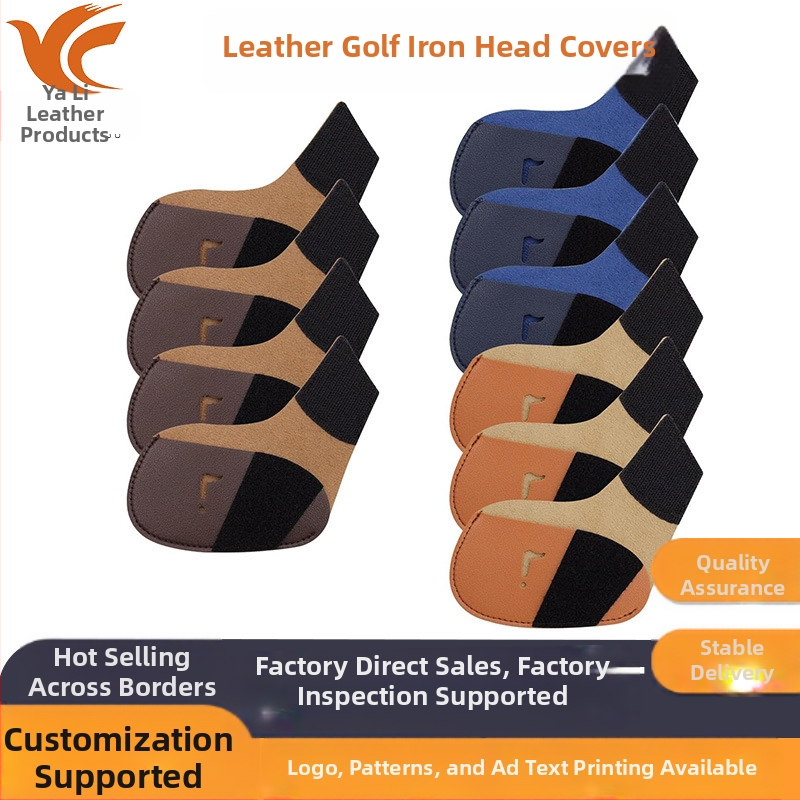 Трансграничен калъф за голф стик, защитен калъф от PU кожа, консумативи за голф стик, калъф за желязо, печатаемо лого