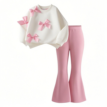 Διασυνοριακό Εξωτερικό Εμπόριο, Σετ Δύο Τεμαχίων, Φθινοπωρινά και Χειμερινά, Ευρωπαϊκά και Αμερικανικά Φούτερ με Στρογγυλή Λαιμόκοψη, Μακρυμάνικο Τρισδιάστατο Φιόγκο και Φούτερ με Στρογγυλό Λαιμόκοψη