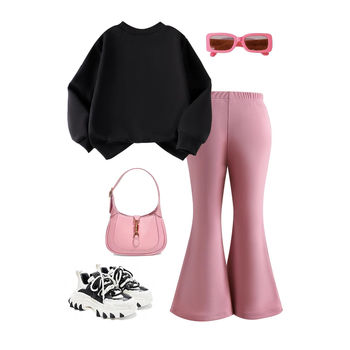 Διασυνοριακό Εξωτερικό Εμπόριο, Σετ Δύο Τεμαχίων, Φθινοπωρινά και Χειμερινά, Ευρωπαϊκά και Αμερικανικά Φούτερ με Στρογγυλή Λαιμόκοψη, Μακρυμάνικο Τρισδιάστατο Φιόγκο και Φούτερ με Στρογγυλό Λαιμόκοψη