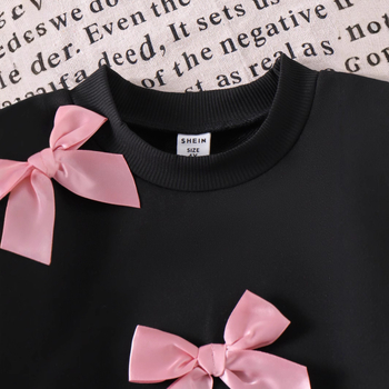 Διασυνοριακό Εξωτερικό Εμπόριο, Σετ Δύο Τεμαχίων, Φθινοπωρινά και Χειμερινά, Ευρωπαϊκά και Αμερικανικά Φούτερ με Στρογγυλή Λαιμόκοψη, Μακρυμάνικο Τρισδιάστατο Φιόγκο και Φούτερ με Στρογγυλό Λαιμόκοψη