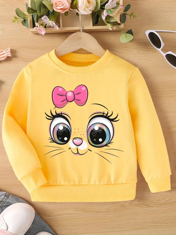 Vibuga kassi näo, kassipoja avatari ja kirjaga laste meeste ja naiste kevad- ja sügispluusid, ekspordiks piiriülene perefestival