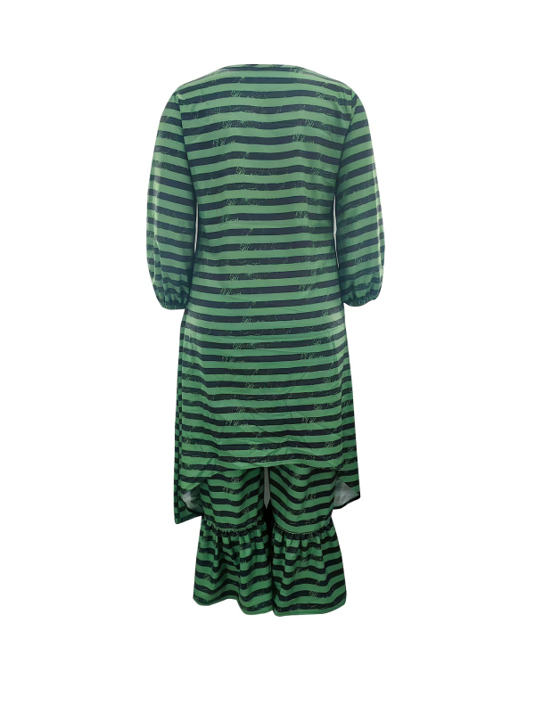 Dámsky ležérny oblek Directional Plus Size, veľkosť Zväčšenie, módny ležérny nepravidelný top a skladané nohavice so širokými nohavicami