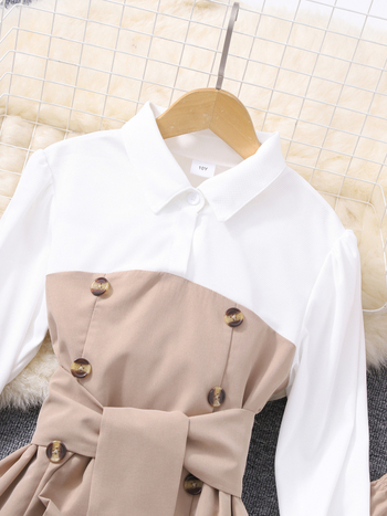 Kaheosaline komplekt keskealistele ja vanematele lastele (tüdrukutele), lapitehnikas pluus + laienevad püksid-ülikond