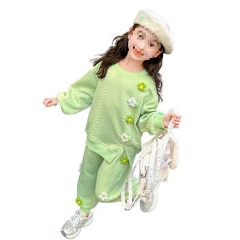 Φθινόπωρο 2024 για κορίτσια, κομψό, μοντέρνο, λουλουδάτο σετ δύο τεμαχίων για νεογέννητα και μωρά, για κορίτσια, ανοιξιάτικο και φθινοπωρινό, casual