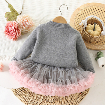 Παιδικό πλεκτό παλτό για κορίτσια 2024 Φθινόπωρο Νέο Στυλ Κοριτσιών Μωρό Παιδικό Πουλόβερ Καρδιά Ζακέτα Τοπ