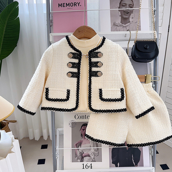 Djevojački mirisni komplet odijela za proljeće i jesen, novi modni francuski stil, jakna i hlače, dvodijelni set 6612