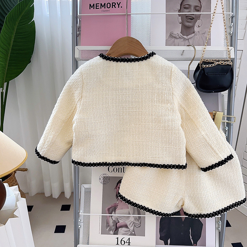 Djevojački mirisni komplet odijela za proljeće i jesen, novi modni francuski stil, jakna i hlače, dvodijelni set 6612