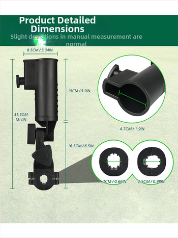 Βάση ομπρέλας γκολφ μαύρη πλαστική βάση ομπρέλας ρυθμιζόμενης γωνίας σωλήνας ομπρέλας γκολφ αξεσουάρ προμήθειες